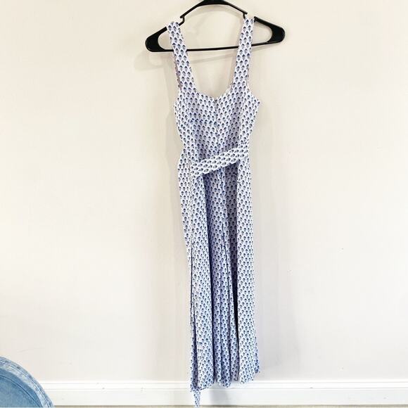 Rebecca Taylor Cutout Tulip Floral Sleeveless Wide-Leg Jumpsuit Navy Sz 0 - Picture 3 of 9